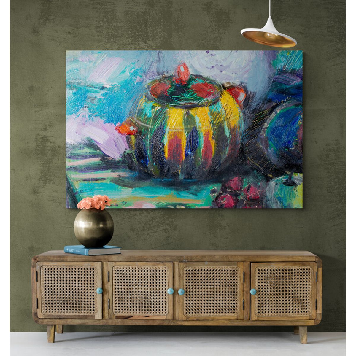 TAYRONA STORE - Cuadro En Lienzo Para Comedor Bodegon 104 50x35cm