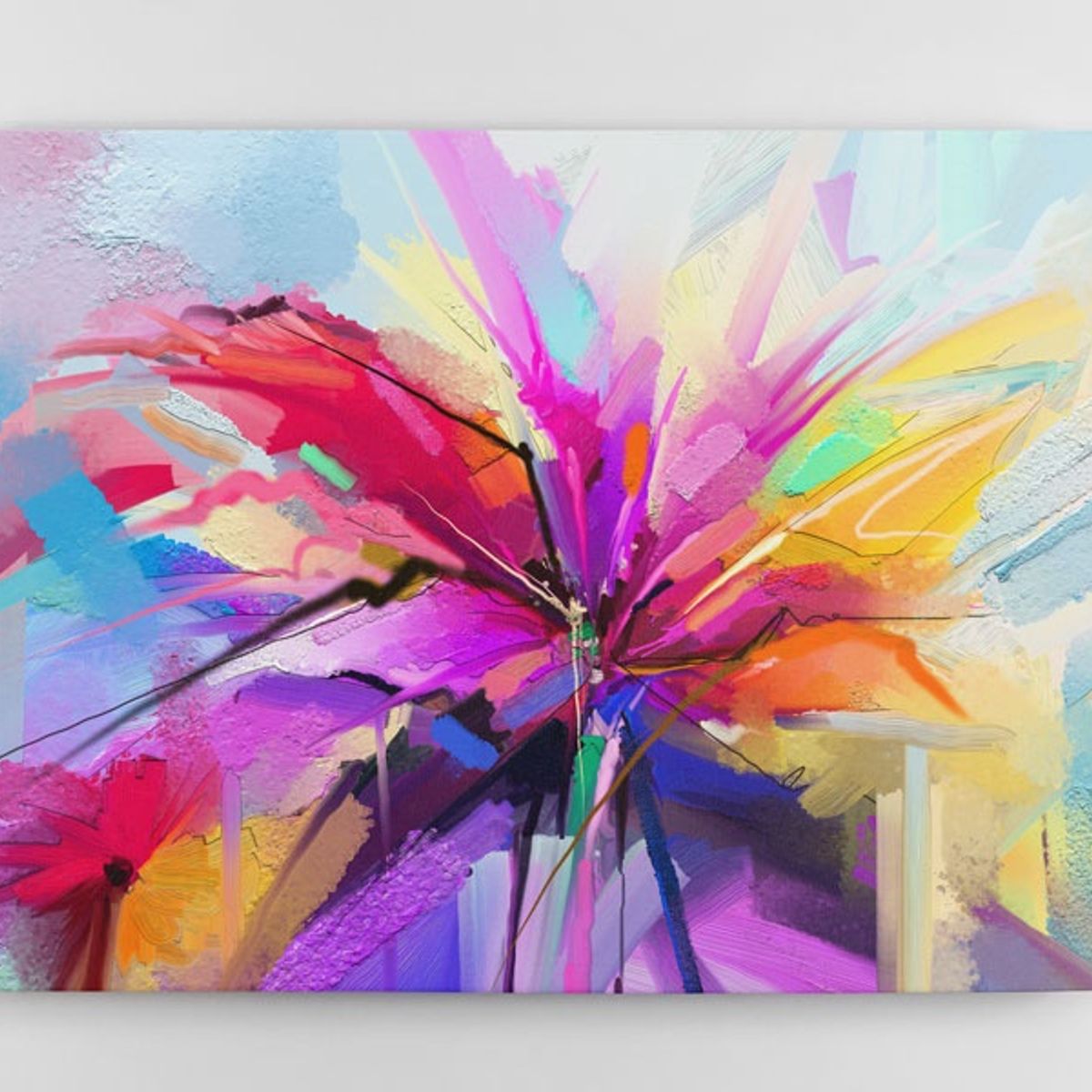 TAYRONA STORE - Cuadro En Lienzo Para Comedor Pintura Flores 93 150x120cm