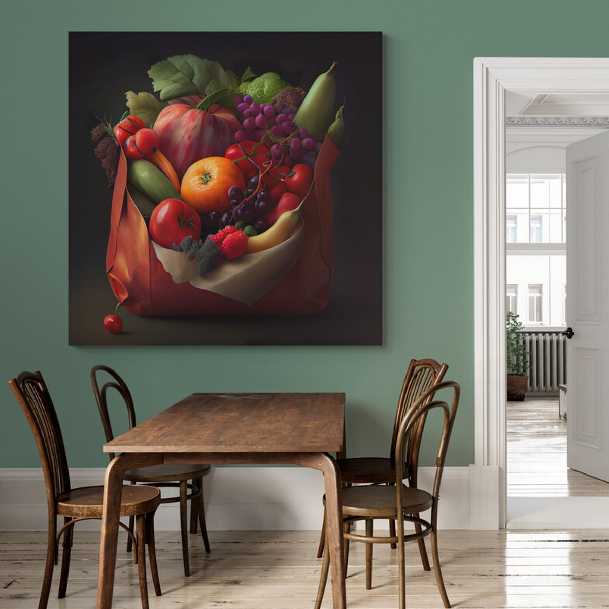 TAYRONA STORE - Cuadro En Lienzo Para Comedor Bodegon Frutas 263 120x120cm