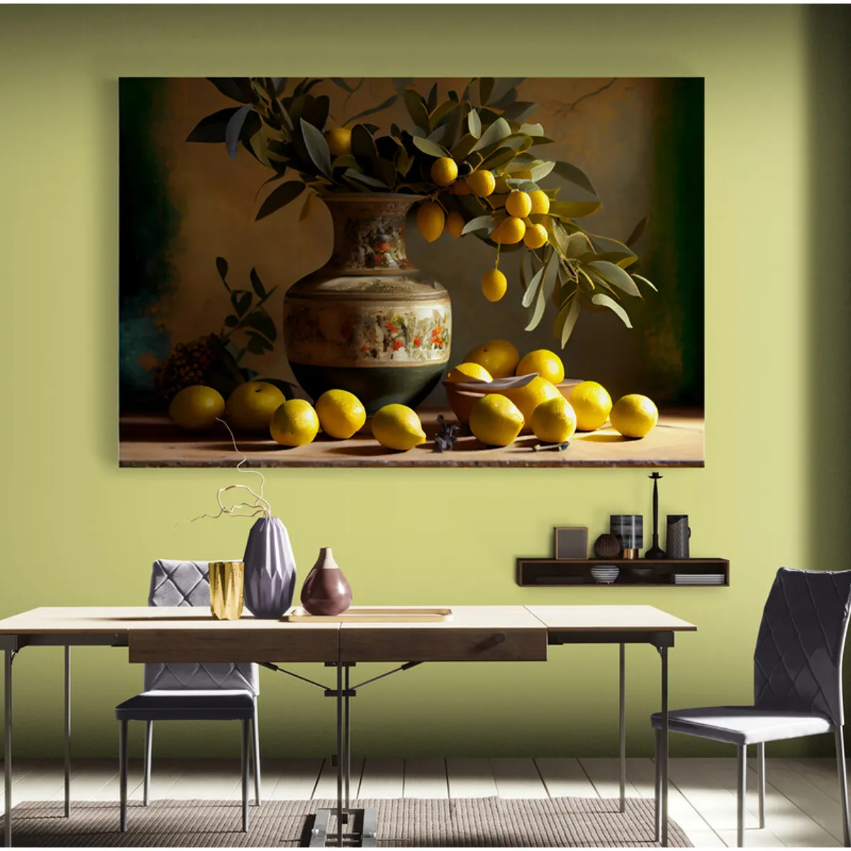 TAYRONA STORE - Cuadro En Lienzo Para Comedor Bodegon Frutas 283 120x80cm