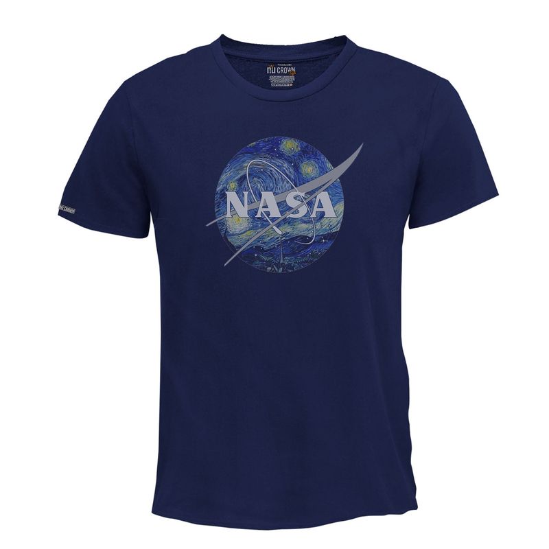 GENERICO - Camiseta Nasa Pintura Logo Nu Crown Hombre Color Azul