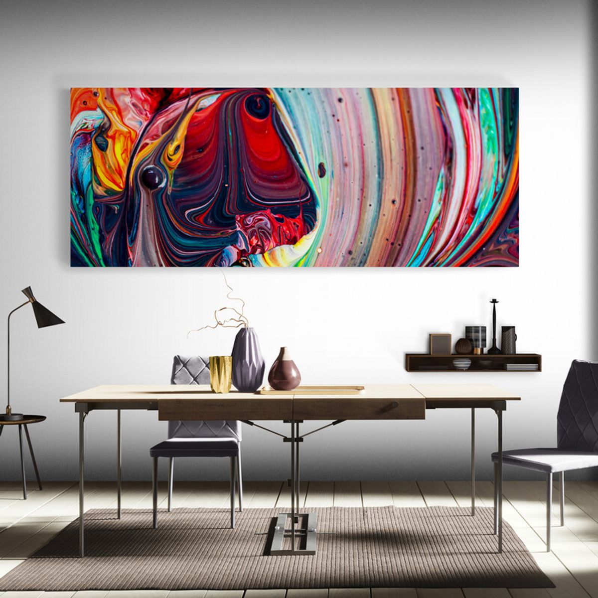 TAYRONA STORE - Cuadro En Lienzo Para Comedor Abstracto 296 125x50cm