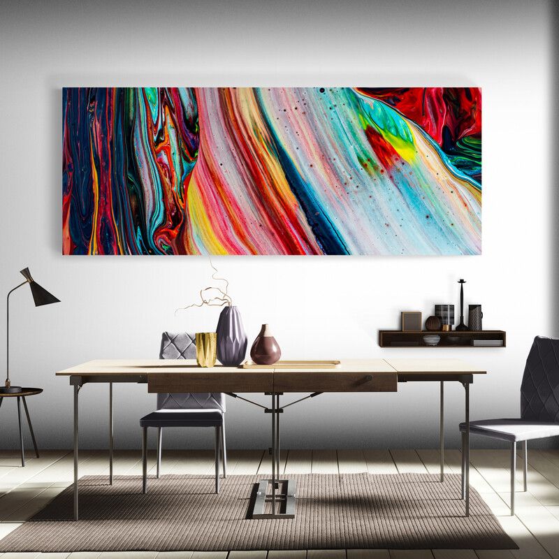 TAYRONA STORE - Cuadro En Lienzo Para Comedor Abstracto 298 125x50cm