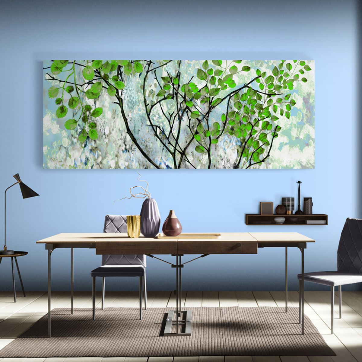 TAYRONA STORE - Cuadro En Lienzo Para Comedor Arbol Colores 08 175x70cm