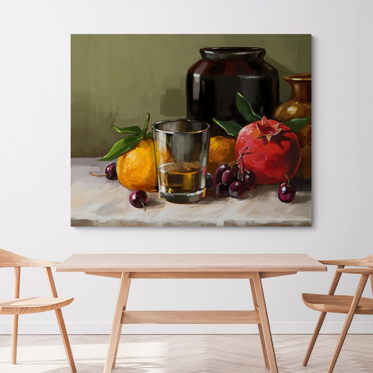 TAYRONA STORE - Cuadro En Lienzo Para Comedor Bodegon 075 50x40cm