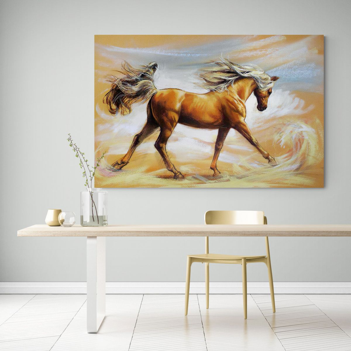TAYRONA STORE - Cuadro En Lienzo Para Comedor Caballos 102 120x80cm