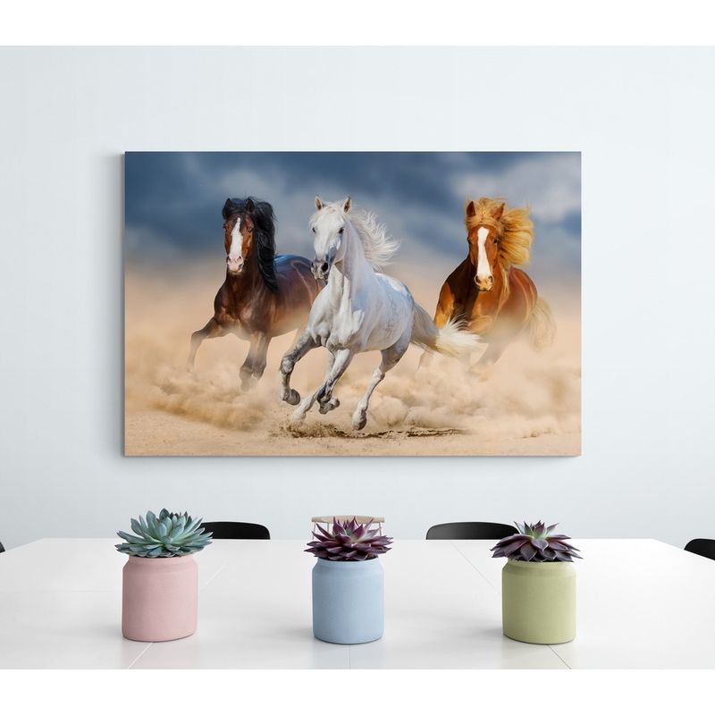 TAYRONA STORE - Cuadro En Lienzo Para Comedor Caballos 120 150x100cm
