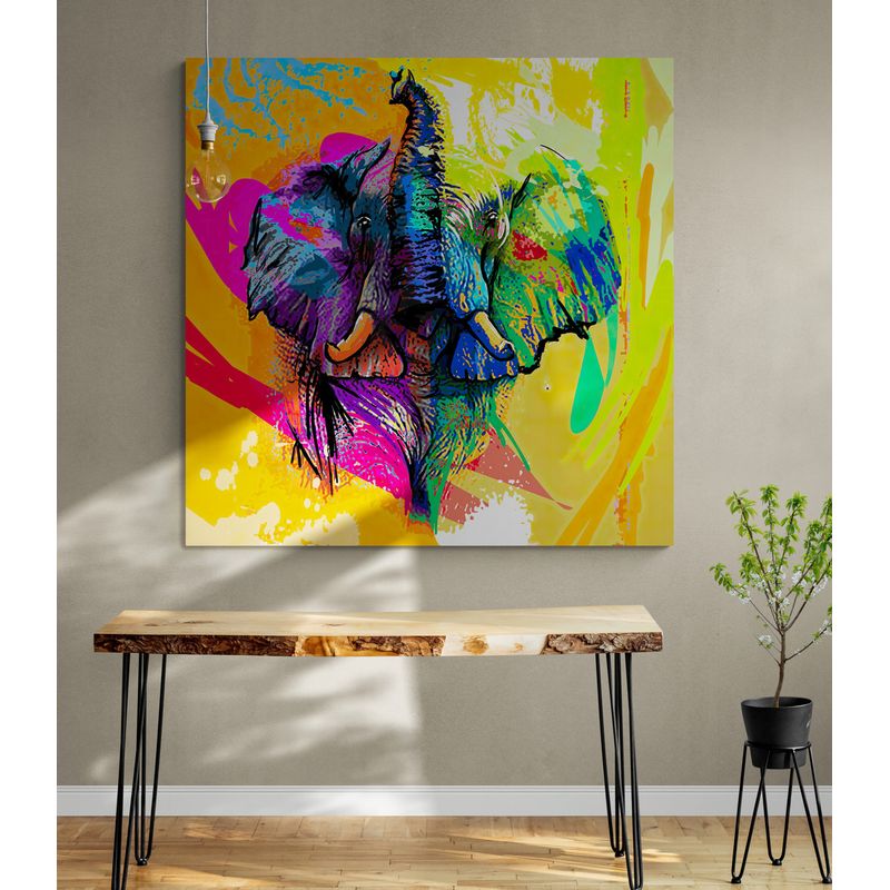 TAYRONA STORE - Cuadro En Lienzo Para Comedor Elefante 097 60x60cm