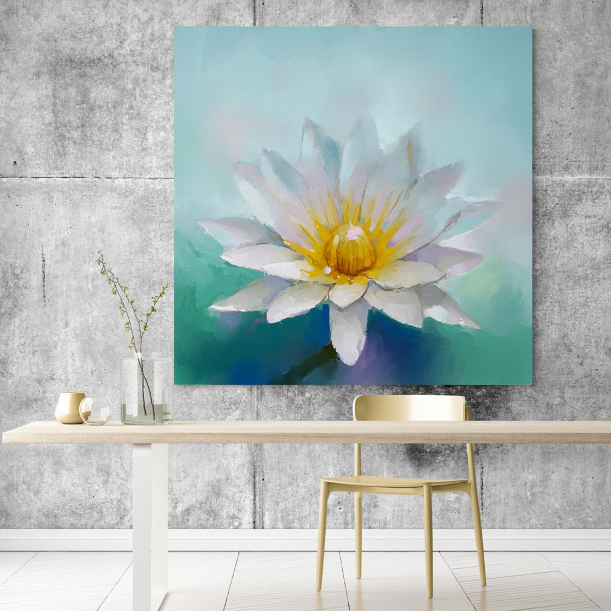 TAYRONA STORE - Cuadro En Lienzo Para Comedor Flor De Loto 015 60x60cm