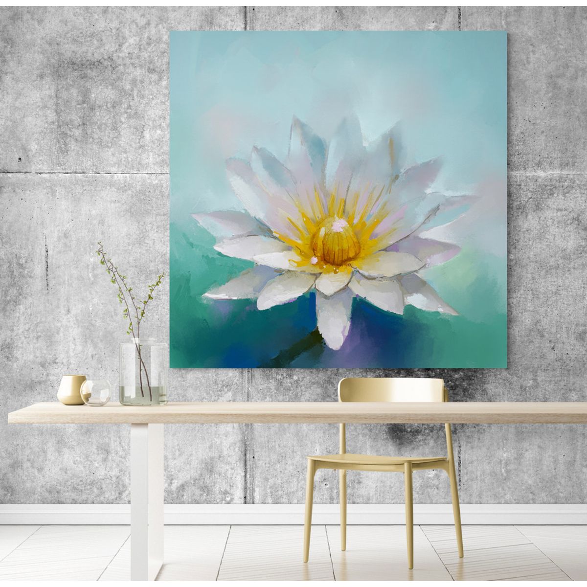TAYRONA STORE - Cuadro En Lienzo Para Comedor Flor De Loto 015 60x60cm