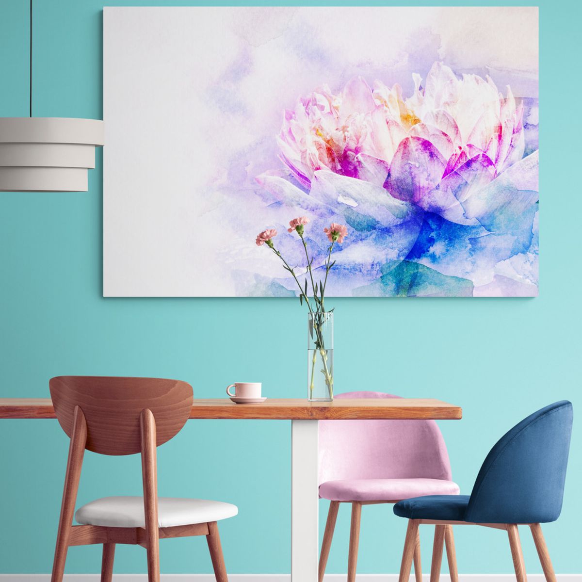 TAYRONA STORE - Cuadro En Lienzo Para Comedor Flor De Loto 018 120x80cm