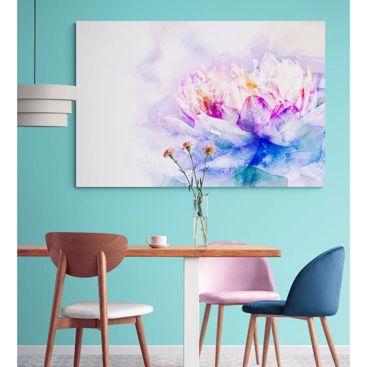 TAYRONA STORE - Cuadro En Lienzo Para Comedor Flor De Loto 018 120x80cm