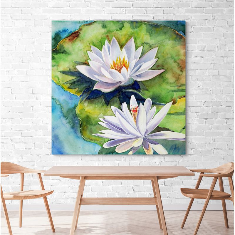 TAYRONA STORE - Cuadro En Lienzo Para Comedor Flor De Loto 028 100x100cm