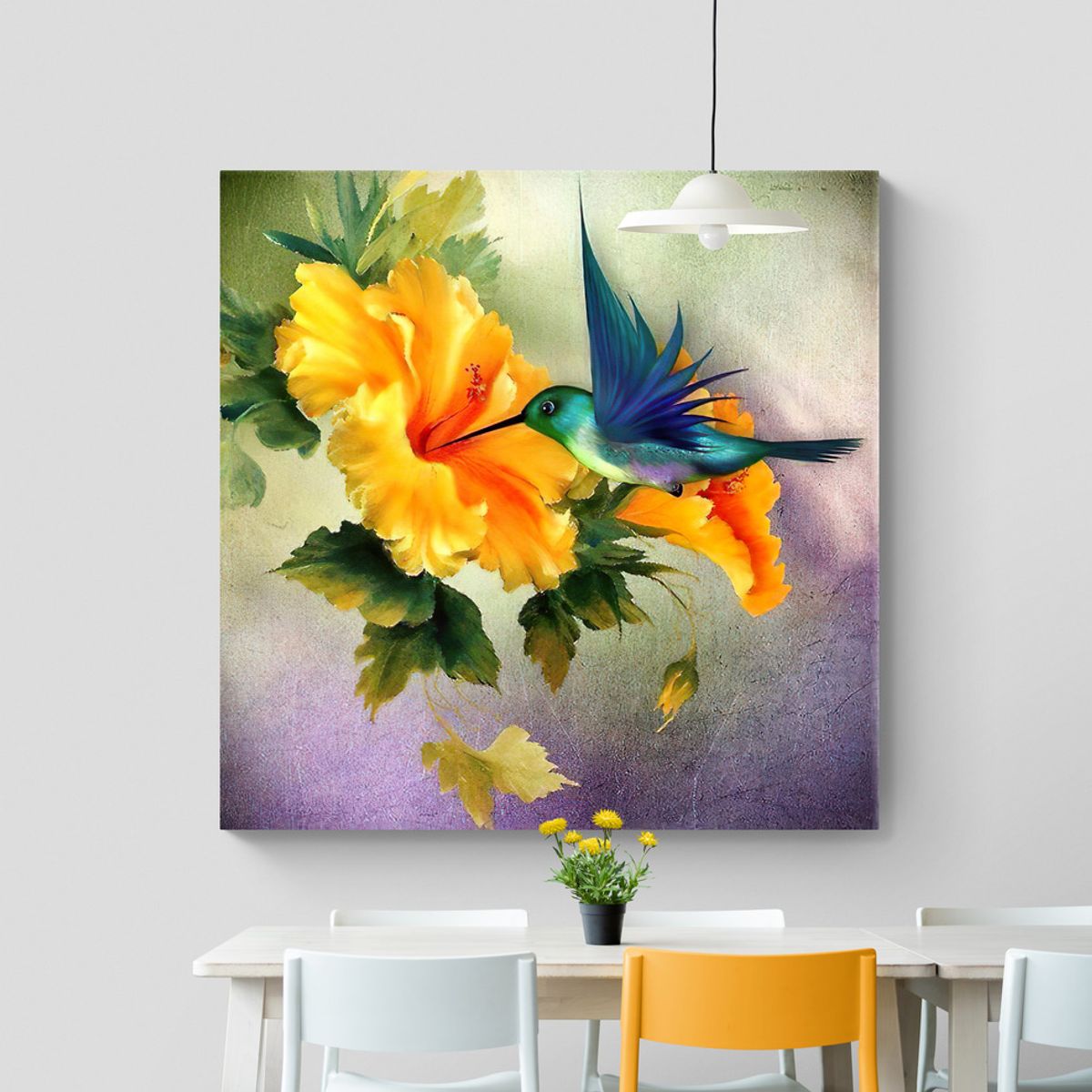 TAYRONA STORE - Cuadro En Lienzo Para Comedor Colibri 057 90x90cm
