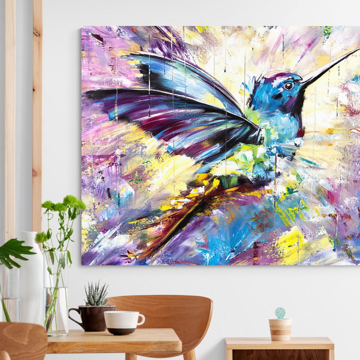 TAYRONA STORE - Cuadro En Lienzo Para Comedor Colibri 066 100x80cm