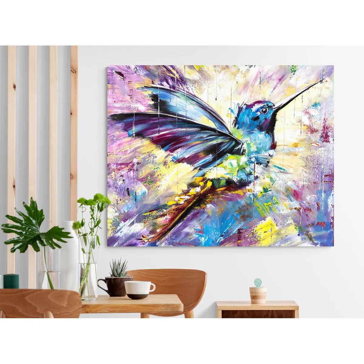 TAYRONA STORE - Cuadro En Lienzo Para Comedor Colibri 066 100x80cm