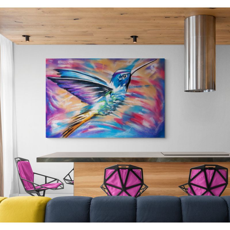 TAYRONA STORE - Cuadro En Lienzo Para Comedor Colibri 091 70x50cm