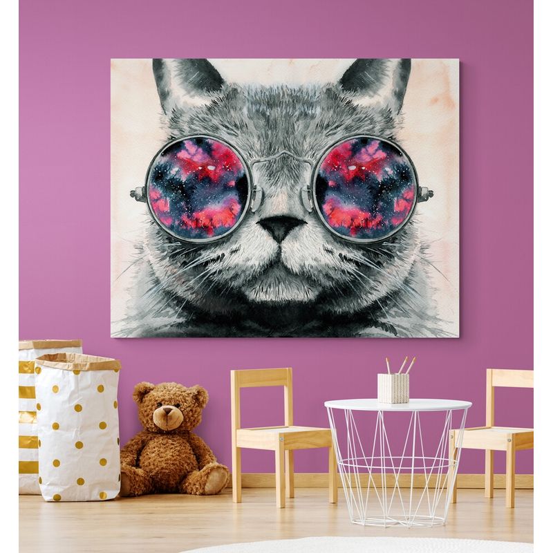 TAYRONA STORE - Cuadro En Lienzo Para Comedor Gato 181 75x100cm