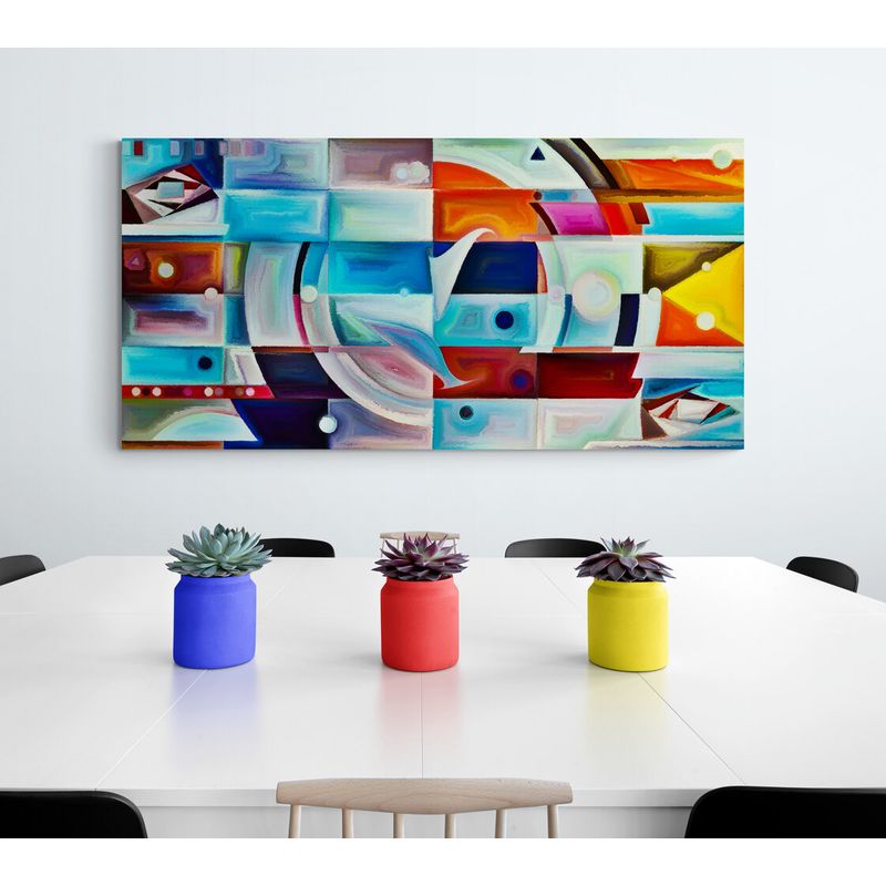 TAYRONA STORE - Cuadro En Lienzo Para Comedor Pintura Abstracta 250 110x50cm
