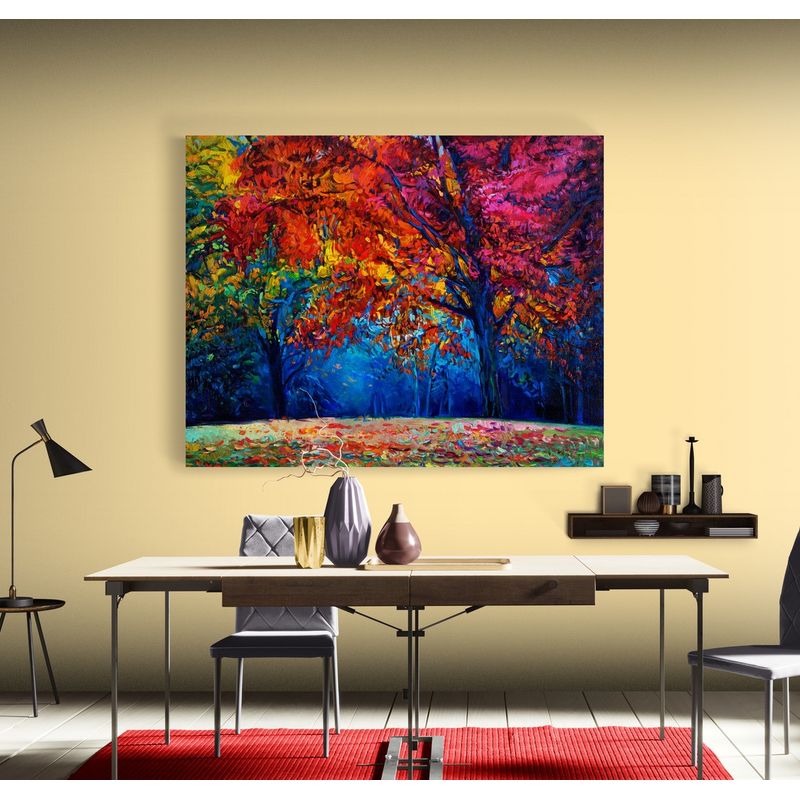 TAYRONA STORE - Cuadro En Lienzo Para Comedor Pintura Arboles 055 75x60cm
