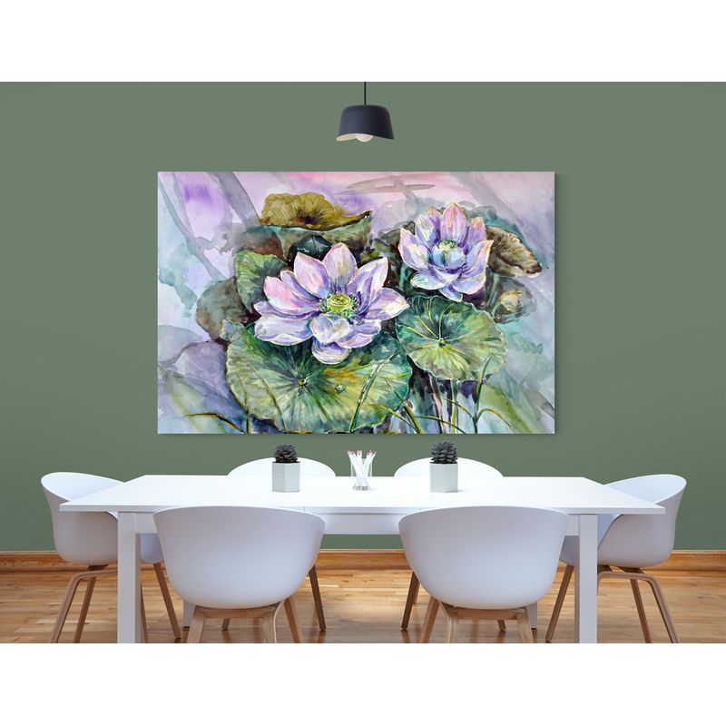 TAYRONA STORE - Cuadro Lienzo Para Comedor Pintura Flor De Loto 047 120x80cm
