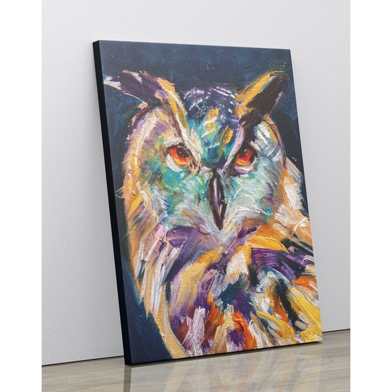 TAYRONA STORE - Cuadro En Lienzo Para Comedor Buho 17 30x40cm