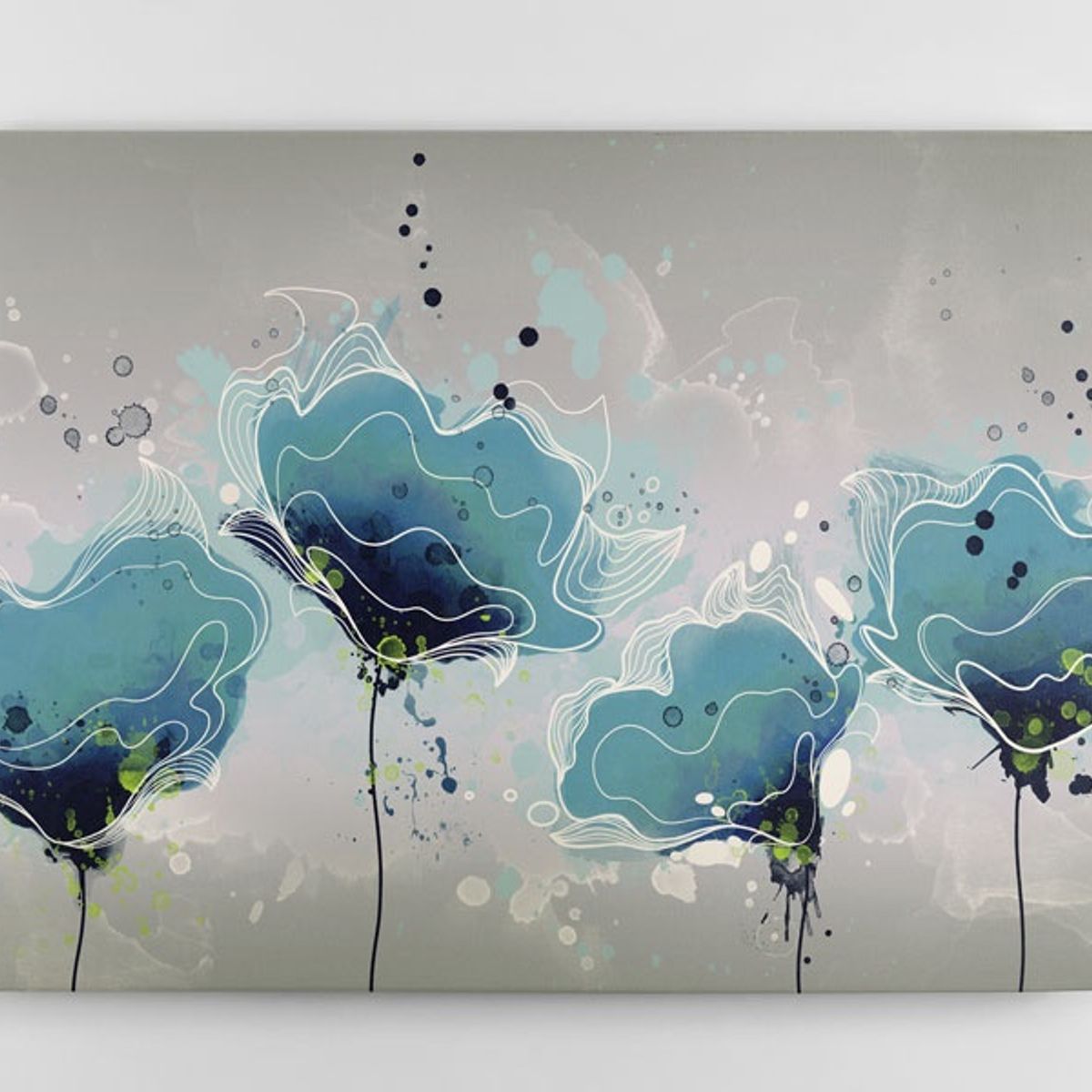 TAYRONA STORE - Cuadro En Lienzo Para Comedor Pintura Flores 124 50x40cm