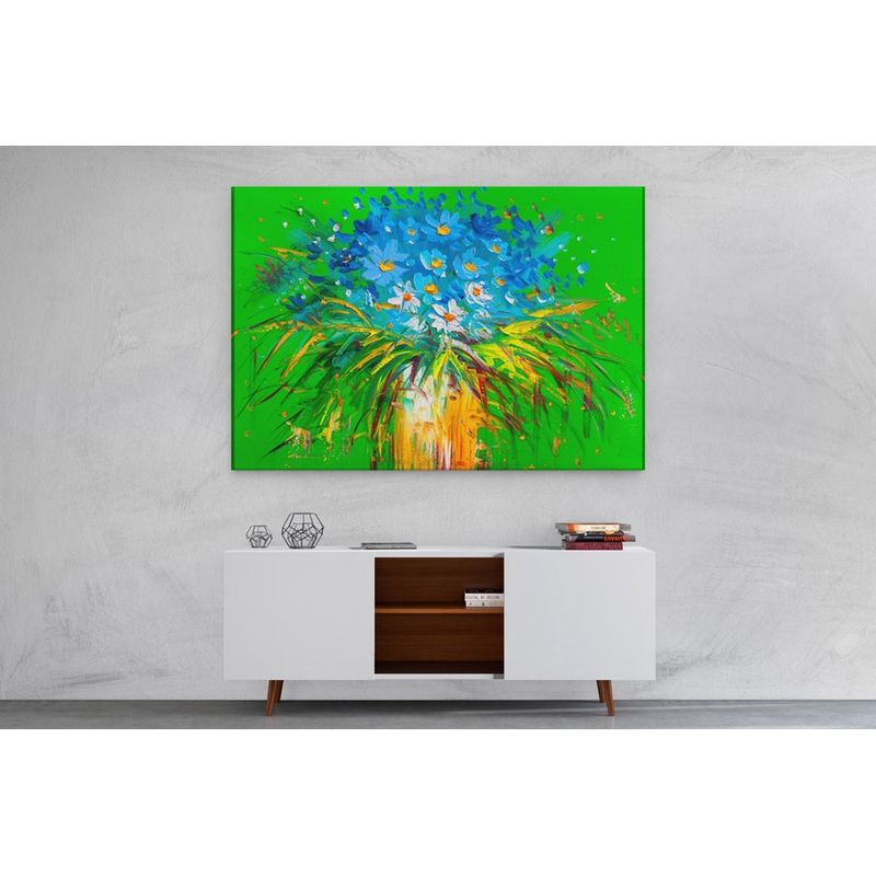 TAYRONA STORE - Cuadro En Lienzo Para Comedor Pintura Flores 50 100x80cm