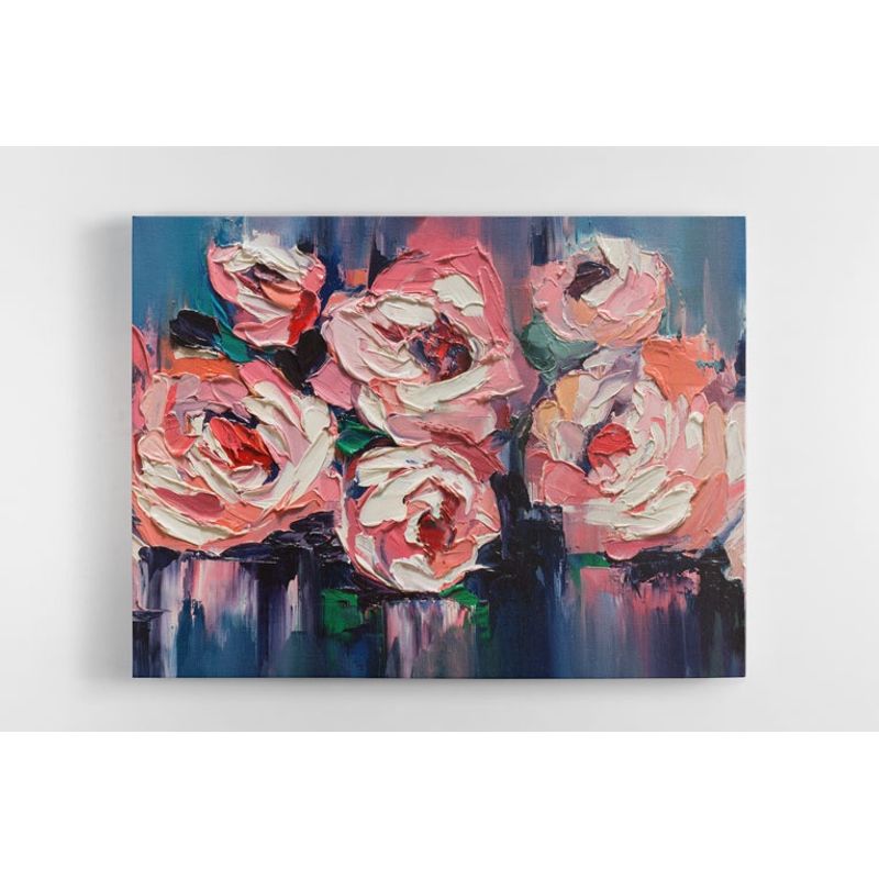 TAYRONA STORE - Cuadro En Lienzo Para Comedor Pintura Flores 54 100x80cm