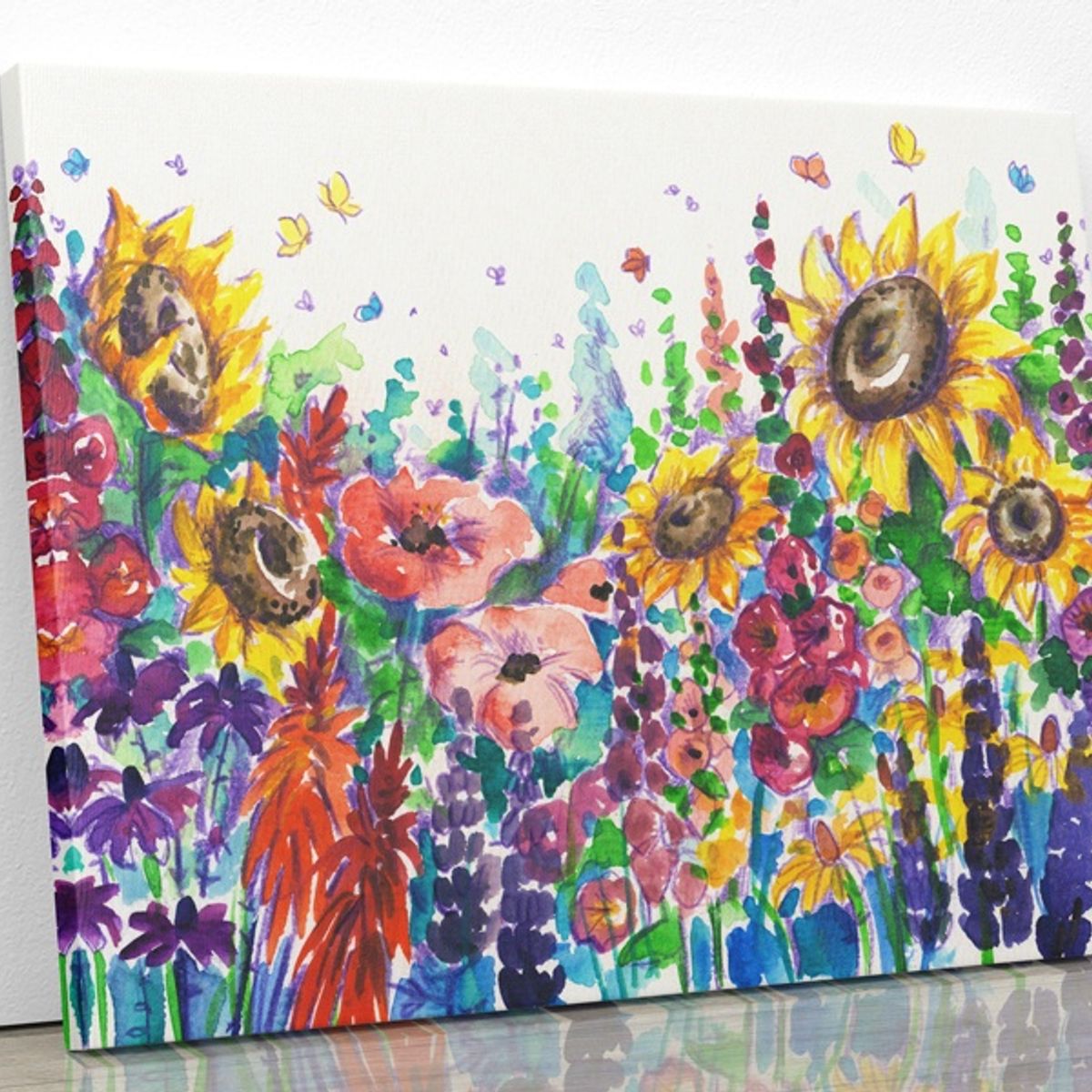 TAYRONA STORE - Cuadro En Lienzo Para Comedor Pintura Flores 62 100x80cm