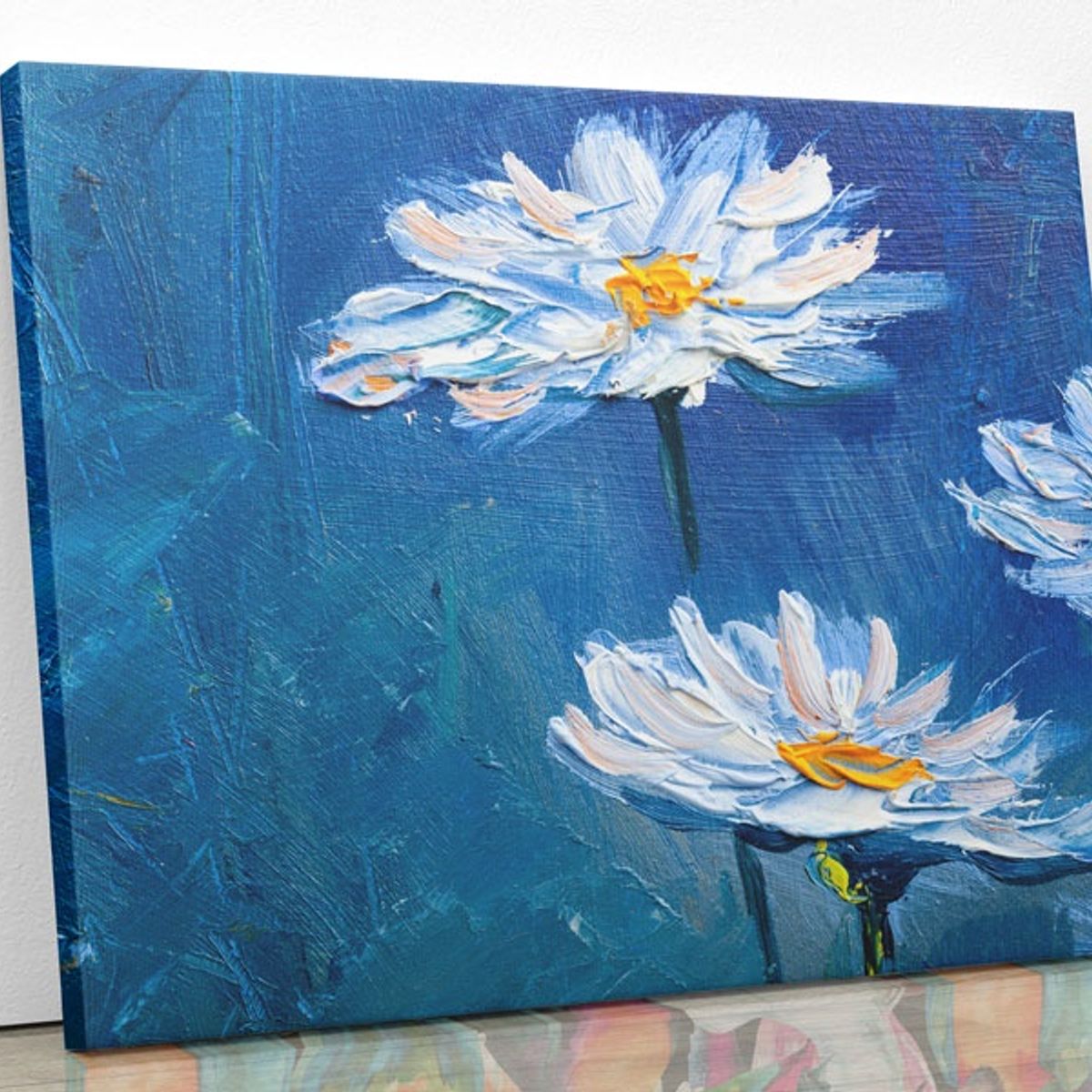 TAYRONA STORE - Cuadro En Lienzo Para Comedor Pintura Flores 71 50x40cm