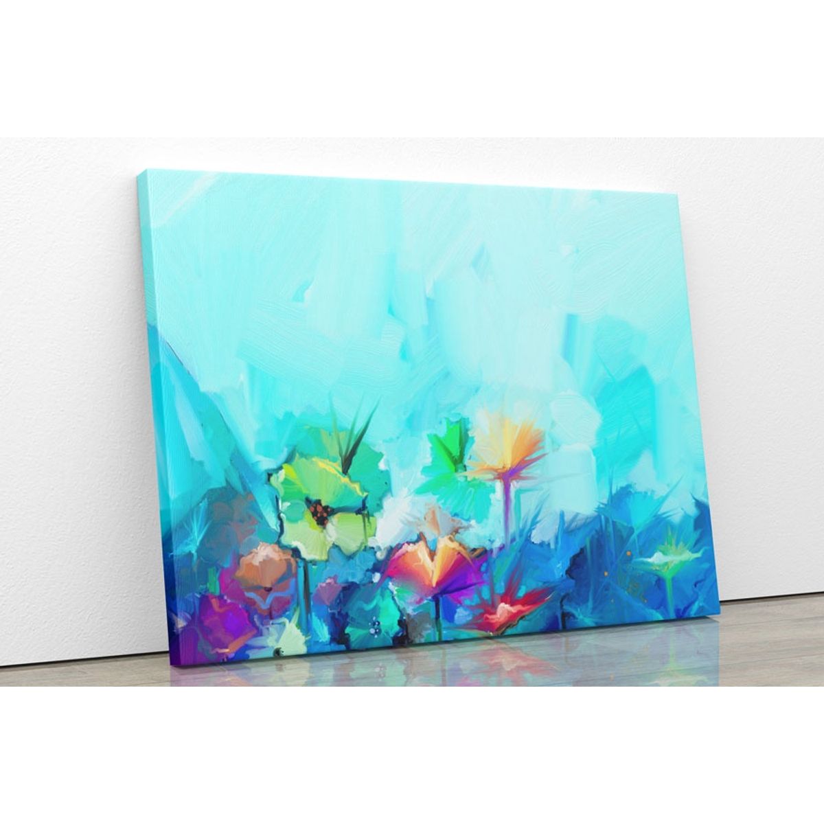 TAYRONA STORE - Cuadro En Lienzo Para Comedor Pintura Flores 74 50x40cm
