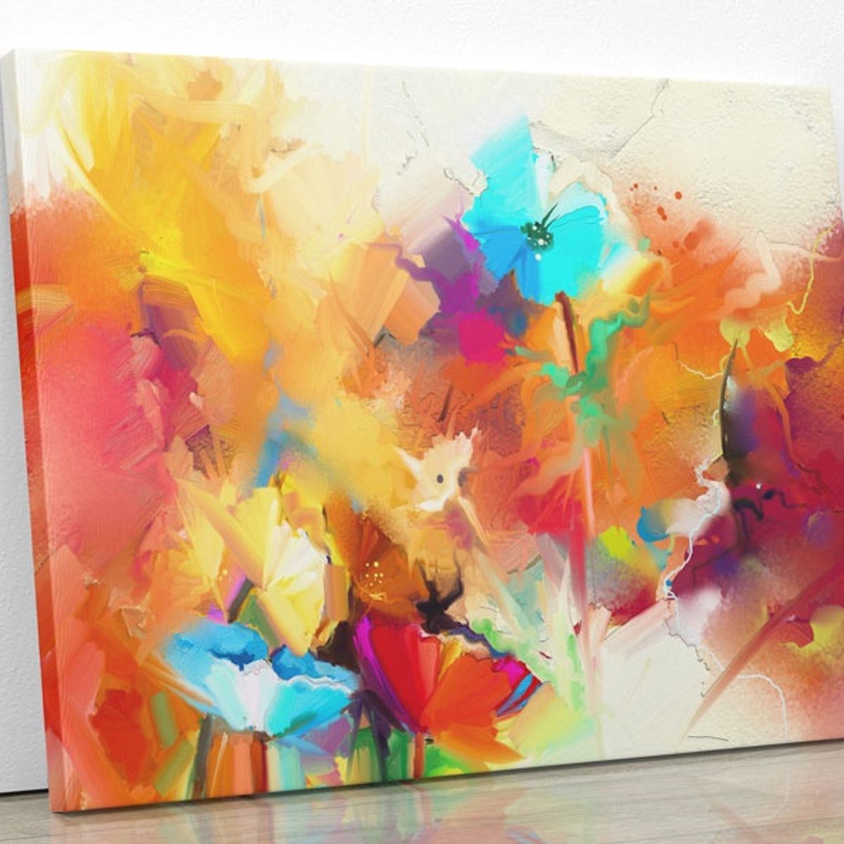 TAYRONA STORE - Cuadro En Lienzo Para Comedor Pintura Flores 73 150x120cm.