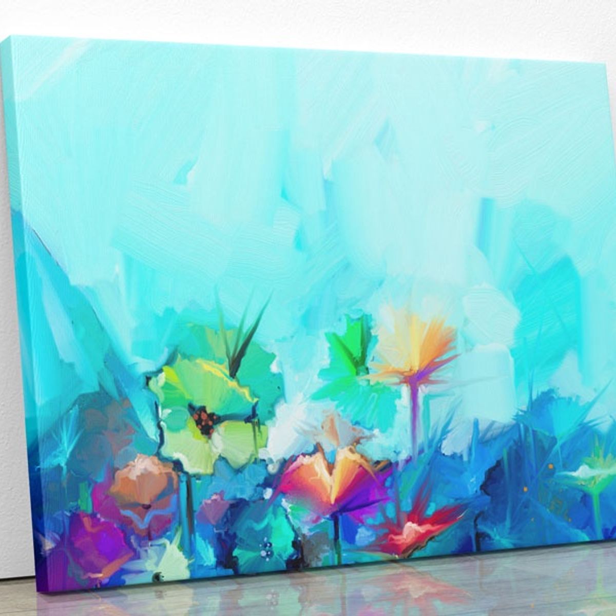 TAYRONA STORE - Cuadro En Lienzo Para Comedor Pintura Flores 74 75x60cm