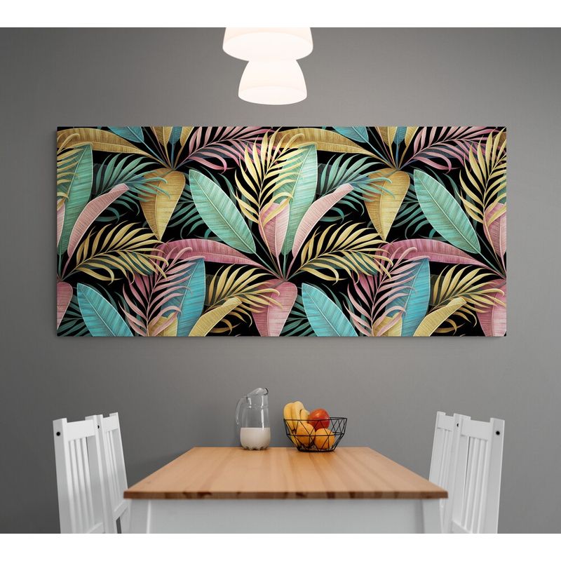 TAYRONA STORE - Cuadro En Lienzo Para Comedor Hojas 071 90x40cm