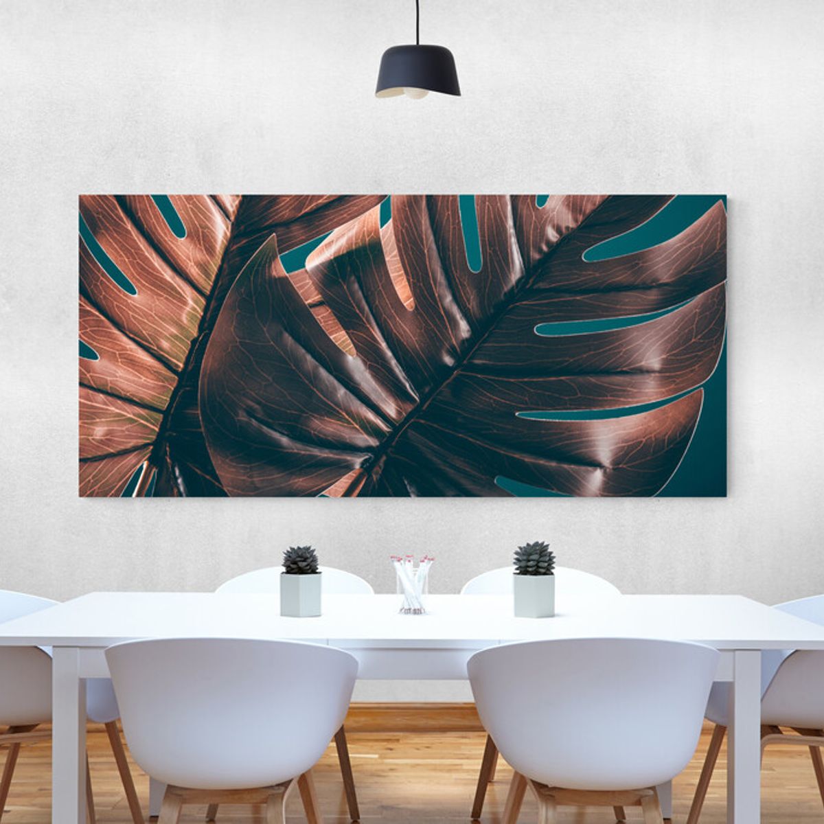 TAYRONA STORE - Cuadro En Lienzo Para Comedor Hojas 143 90x40cm