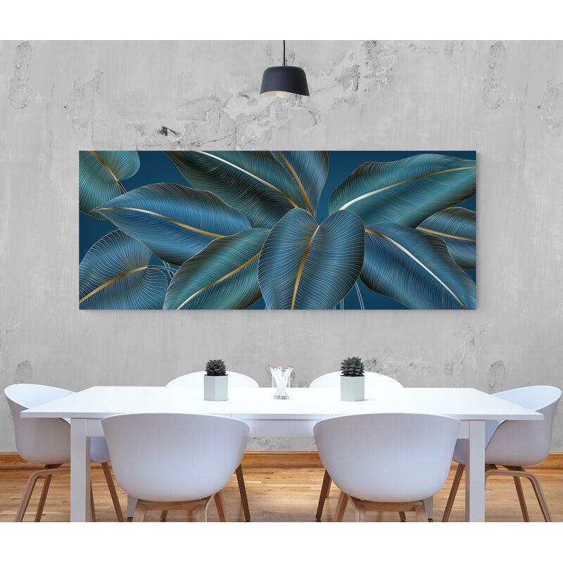 TAYRONA STORE - Cuadro En Lienzo Para Comedor Hojas 154 110x50cm
