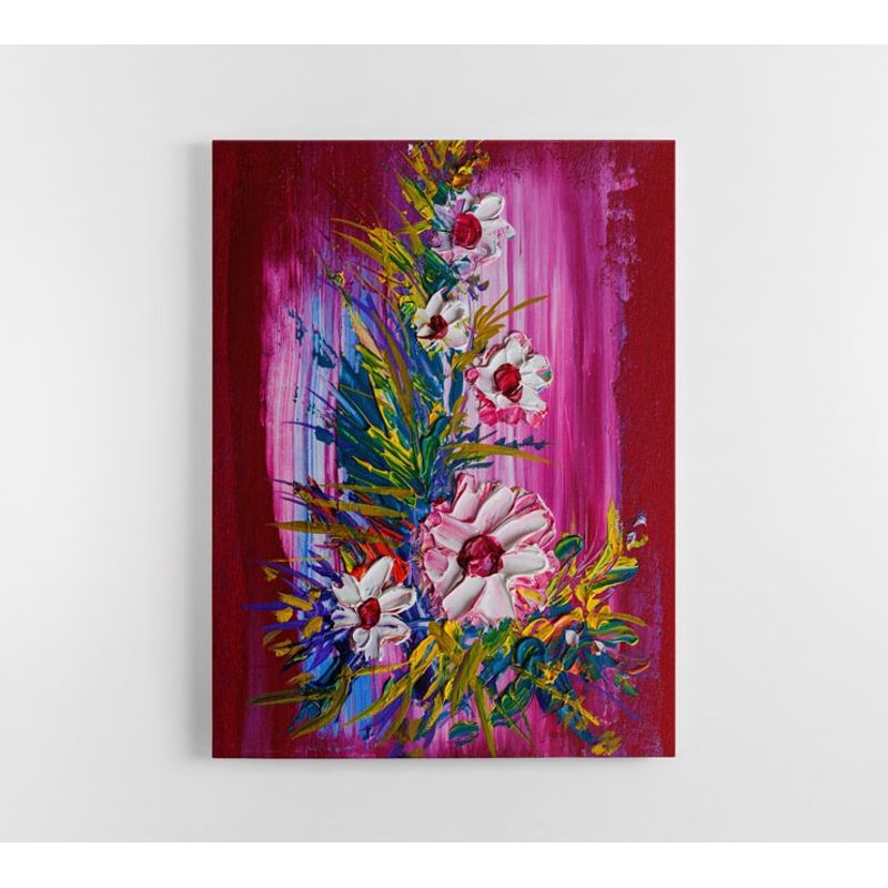 TAYRONA STORE - Cuadro En Lienzo Para Comedor Pintura Flores 99 100x135cm