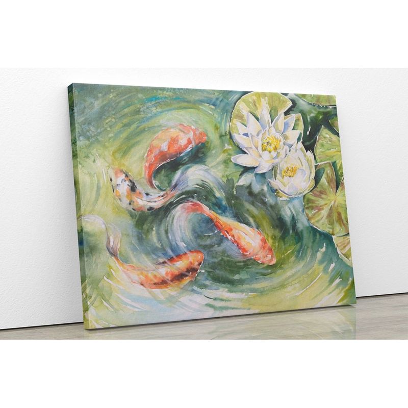 TAYRONA STORE - Cuadro En Lienzo Para Comedor Pintura Pes Koi 02 50x40cm