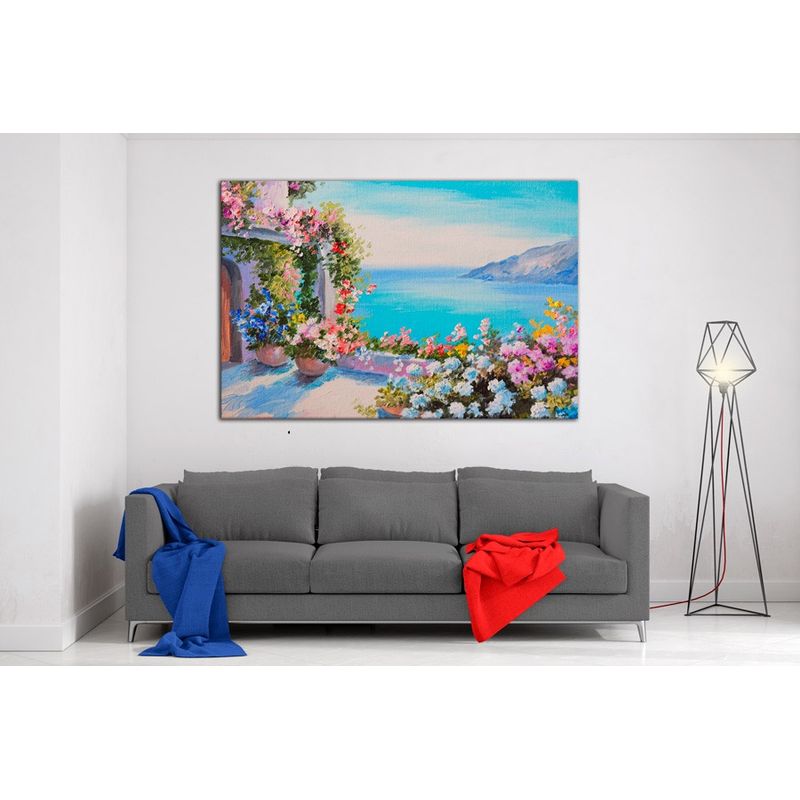 TAYRONA STORE - Cuadro En Lienzo Para Comedor Pintura Flores 40 50x35cm