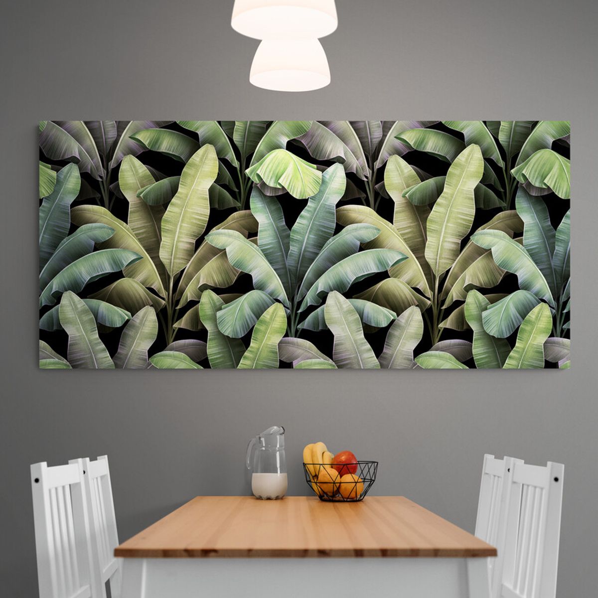 TAYRONA STORE - Cuadro En Lienzo Para Comedor Hojas Verdes 169 110x50cm