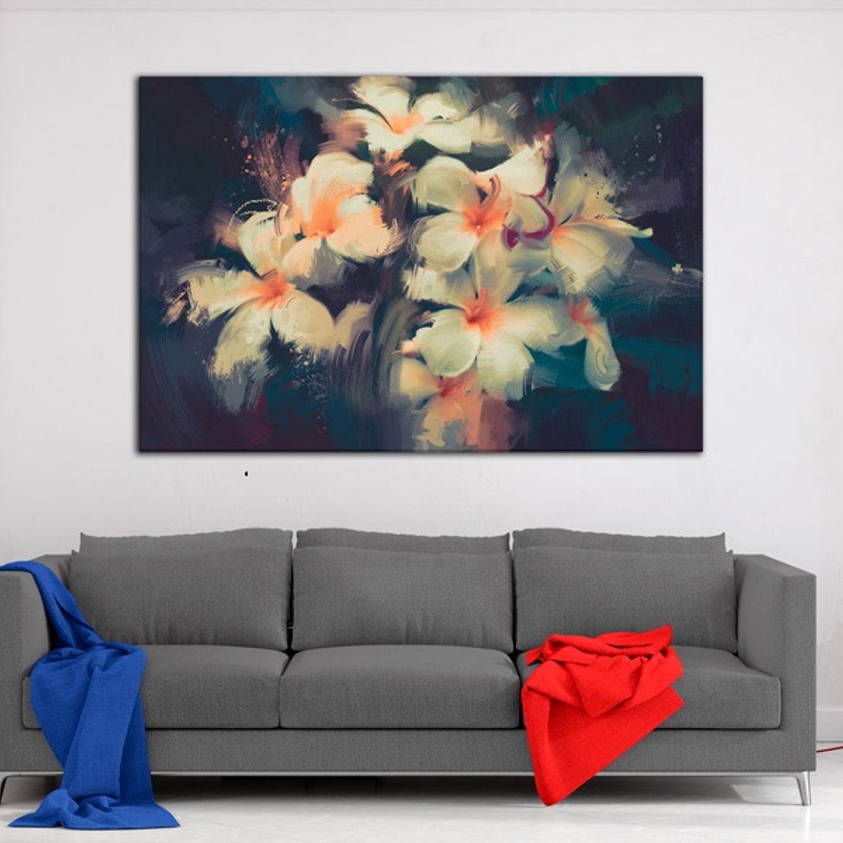 TAYRONA STORE - Cuadro En Lienzo Para Comedor Pintura Flores 42 50x35cm