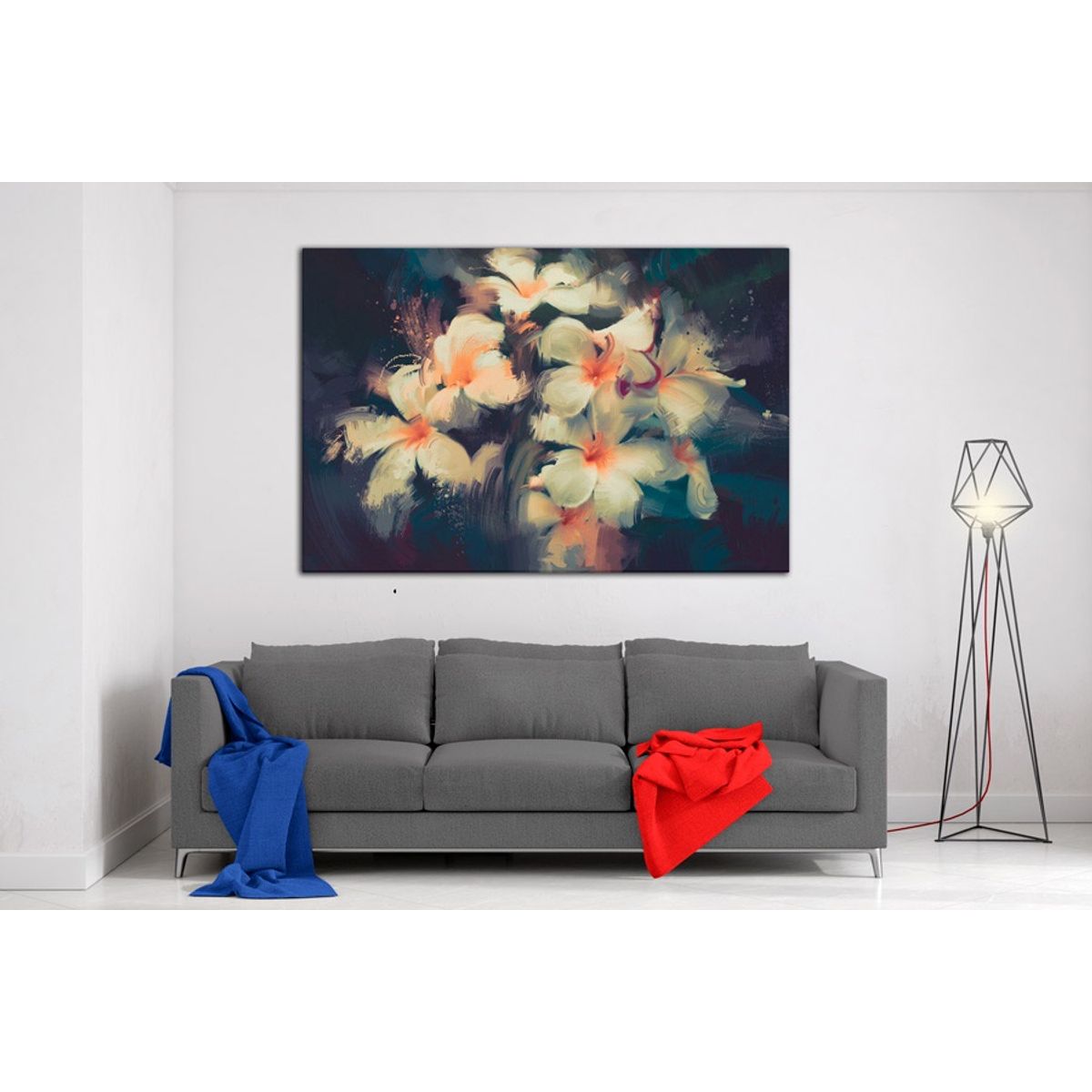 TAYRONA STORE - Cuadro En Lienzo Para Comedor Pintura Flores 42 50x35cm