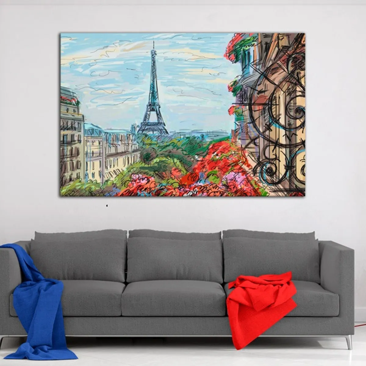 TAYRONA STORE - Cuadro En Lienzo Para Comedor Pintura Paris 01 120x80cm