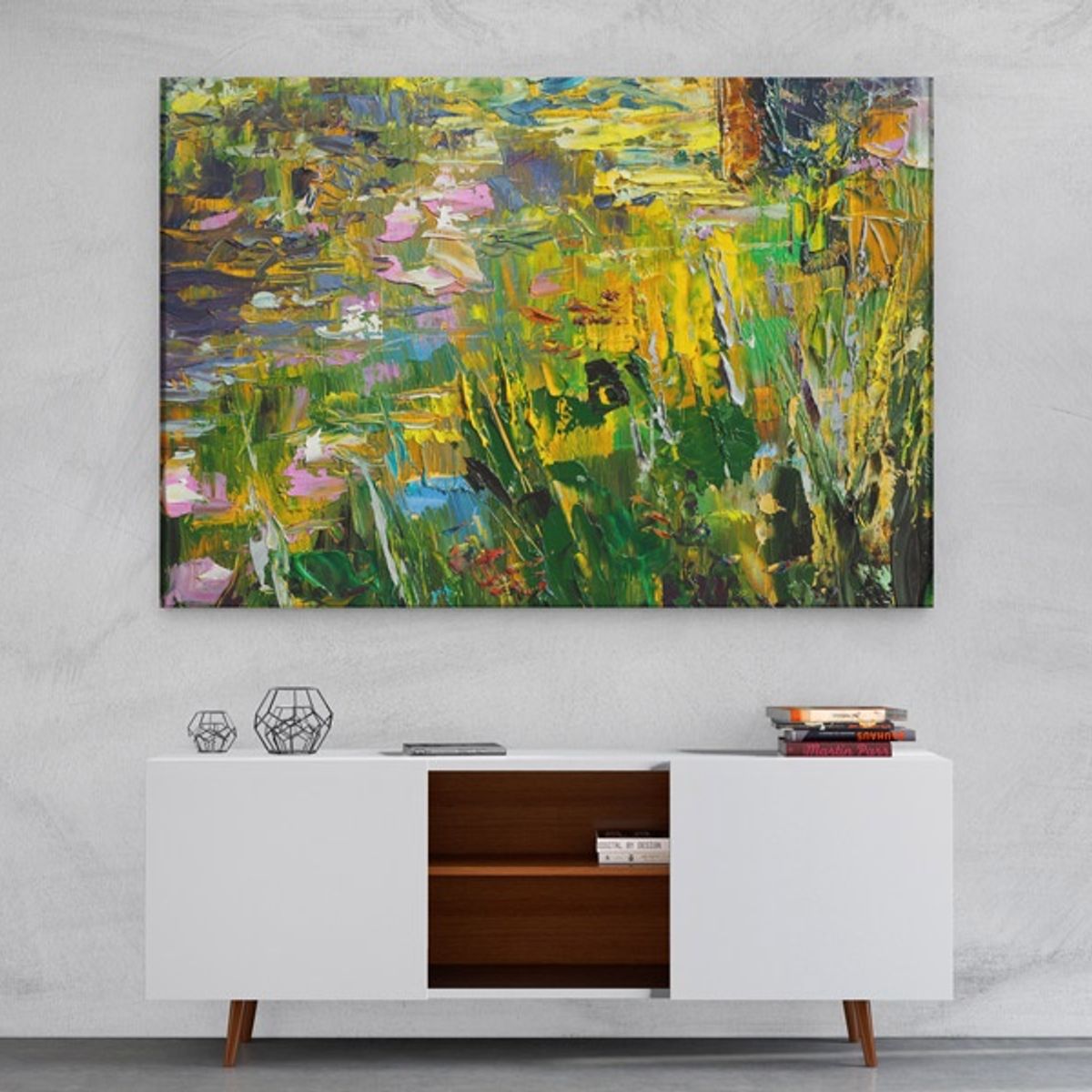 TAYRONA STORE - Cuadro En Lienzo Para Comedor Pintura Flores 55 50x35cm