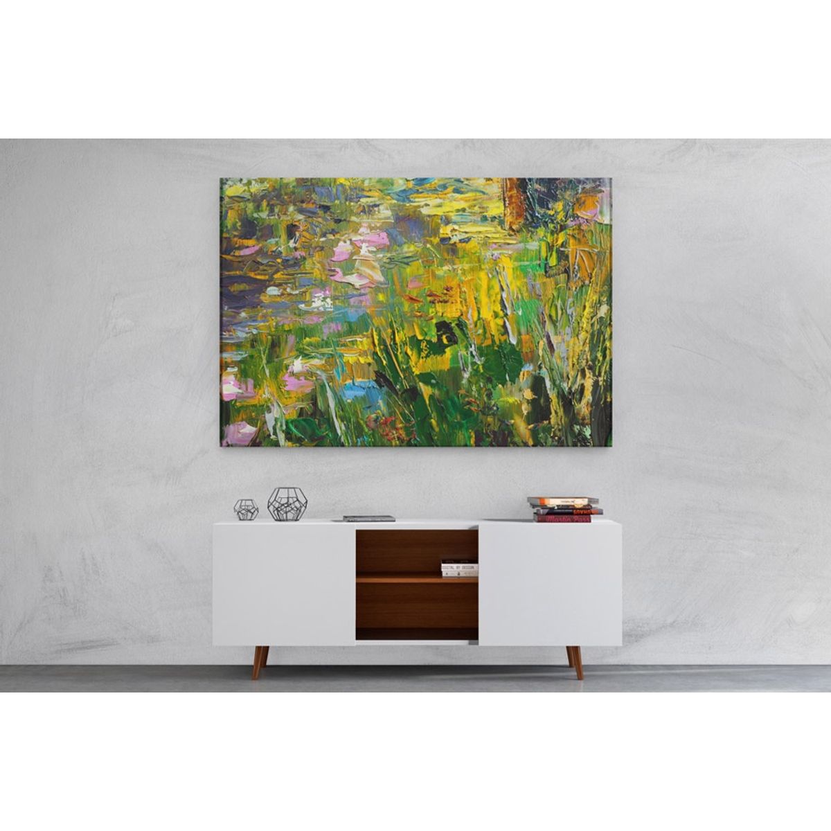 TAYRONA STORE - Cuadro En Lienzo Para Comedor Pintura Flores 55 50x35cm
