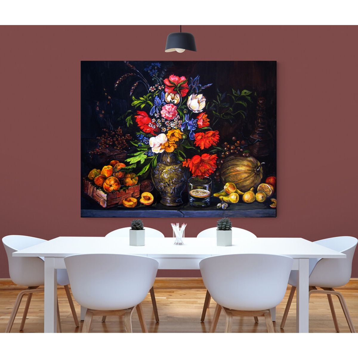 TAYRONA STORE - Cuadro En Lienzo Para Comedor Bodegon Flores 171 125x100cm