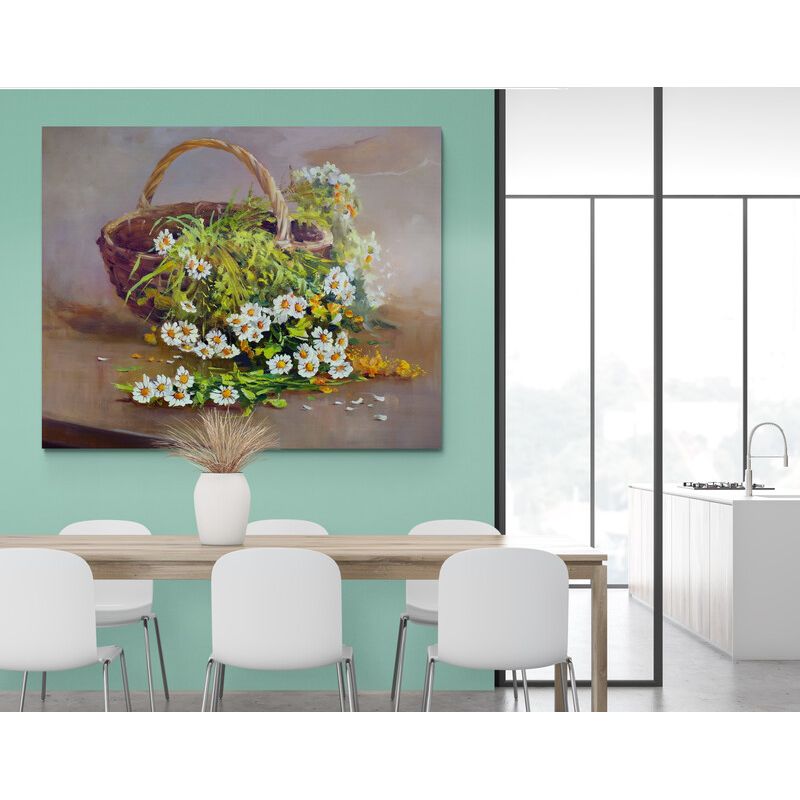 TAYRONA STORE - Cuadro En Lienzo Para Comedor Bodegon Flores 250 50x40cm