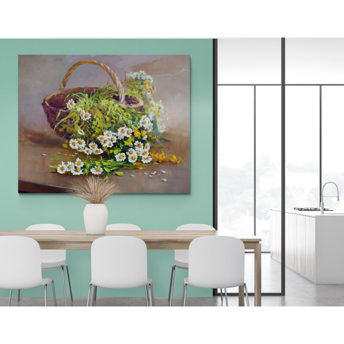 TAYRONA STORE - Cuadro En Lienzo Para Comedor Bodegon Flores 250 100x80cm