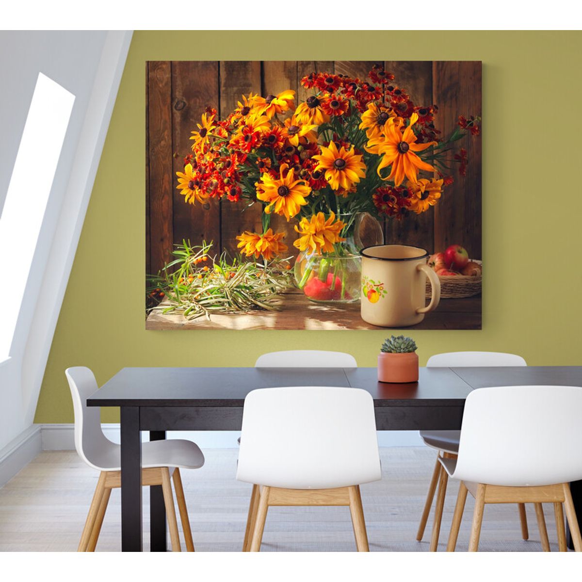 TAYRONA STORE - Cuadro En Lienzo Para Comedor Bodegon Flores 198 150x120cm